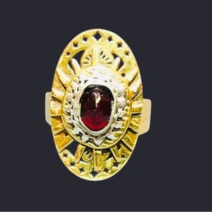 Garnet + Mixed Metal Artisan Ring